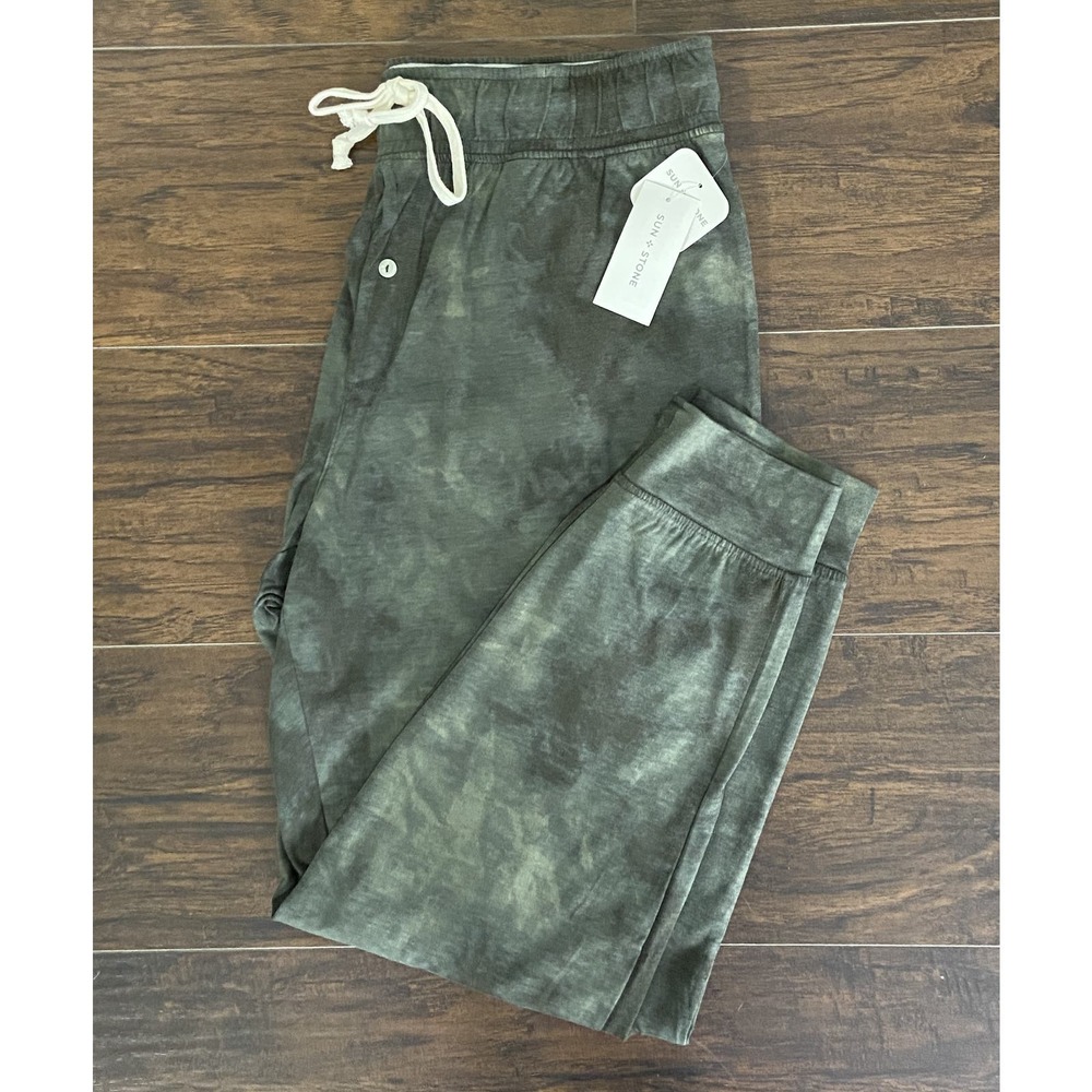 Sun + Stone Men's Large Tie Dye PJ Jogger Drawstring Button Fly 3-Pocket NEW